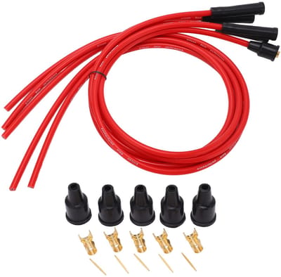 Dailygoods- Bougiekabelset 1m - 8mm Siliconen - 4-Cilinder Auto's - Ontstekingskabels - Hoogwaardige Kwaliteit - Inclusief Stofdichte Hoezen - Ontstekingskabel