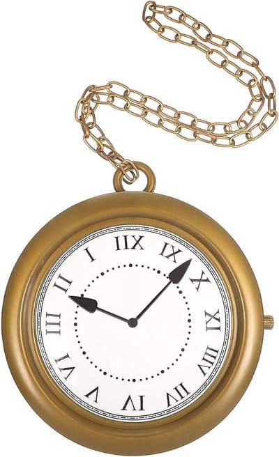 1 Stuk Witte Konijn Horloge Ketting Jumbo Smaak Hip Hop Rapper Horloge voor Halloween Kostuumaccessoires en Feestdecoratie