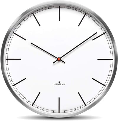 Stille RVS Wandklok 45cm - Modern en Minimalistisch met Quartz Uurwerk