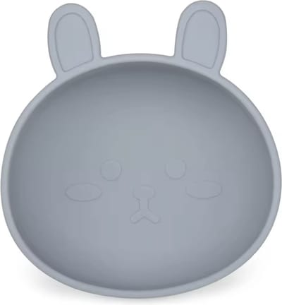 KimDo - Siliconen Konijnen Bakje - Blauw - Met zuignap - Bakje - Schaaltjes - kinderservies - Kom - Baby - Kraamcadeau
