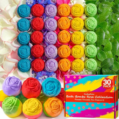 Badbommen Rozen - Bruisballen Cadeau - Ontspannend Bad - Handgemaakt Natuurlijk - 30 Stuks