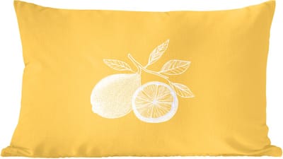Sierkussens - Kussentjes Woonkamer - 60x40 cm - Citroenen - Illustratie - Minimalistisch - Geel