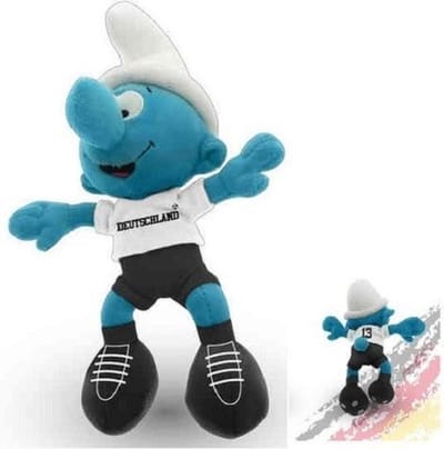 Smurfen knuffel met Duitsland/ Deutschland tenue