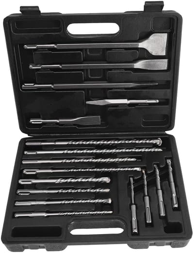 Boorbeitel Set - Combinatie Set - Bouw Werkzaamheden - Alloy Staal Materiaal - 17 Delig - Grijs