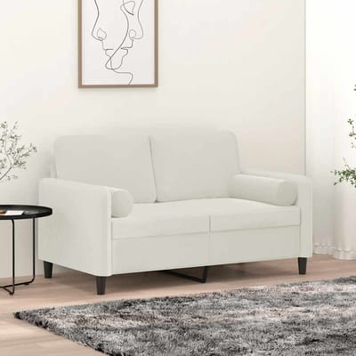 vidaXL - Sierkussens - 2 - st - 15x50 - cm - fluweel - crèmekleurig
