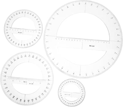 Cirkel Gradenschaal - Meetinstrument Tekenliniaal - Tekenen en Meten - 360 Graden Cirkel - 30 cm Diameter - Transparant