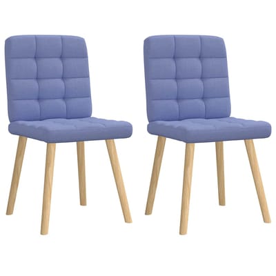 vidaXL Eetkamerstoelen 2 st stof jeansblauw