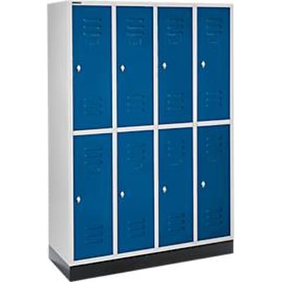 Schäfer Shop Select Kledinglocker, 4 x 2 compartimenten, met fitting, draaigrendelslot, deur gentiaanblauw