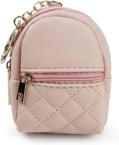 Mini Lippenstift Tas | Kleine Rugzak Sleutelhanger | PU-leer - Roze