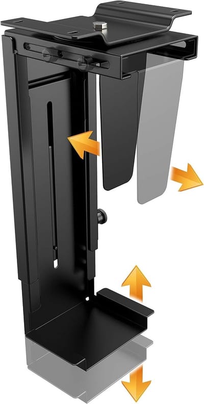 Unyqoos® Ruimtebesparende en verstelbare pc-houder voor bureau of muurmontage