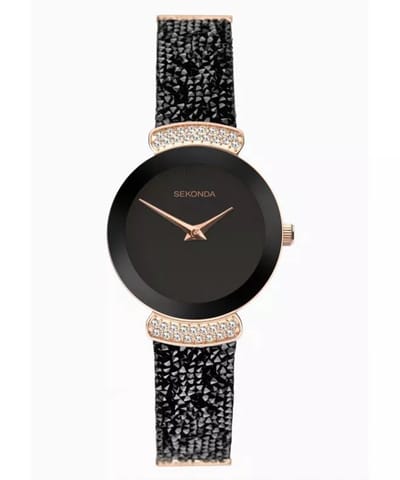 Sekonda Seksy Dameshorloge – Model 40425 – Rosegoud & Zwart – Quartz – 26 mm – Waterbestendig 10m