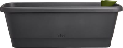 Elho Noa Balkonbak M - Balkonbak voor Buiten - Waterreservoir - 100% Gerecycled Plastic - L52 x B20 x H17.8 cm - Living black