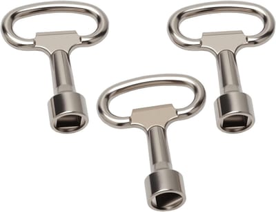 Set van 2 vierkante moersleutels van 8 mm en 1 driehoekige sleutel van 9 mm voor universeel gebruik, ideaal voor kranen, verwarmingssystemen en gas- en watermeters