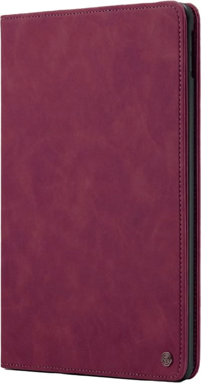 CaseMe Tablethoes geschikt voor Apple iPad 7/8/9 10.2 (2019/2020/2021) | Air 3 10.5 | Tabletcase met pasjeshouder kaartenhouder | Tablet Hoes Hoesje gemaakt van Premium Suede imitatieleer | Bookcase met regelbare standen - Wijnrood