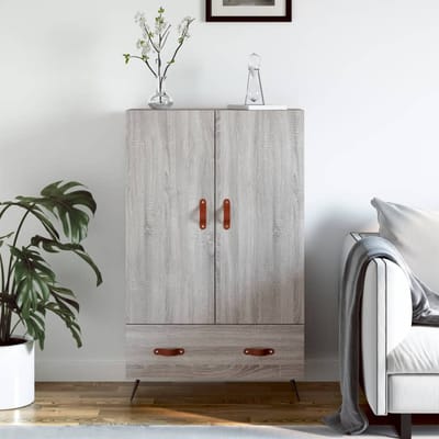 vidaXL - Hoge - kast - 69,5x31x115 - cm - bewerkt - hout - grijs - sonoma - eikenkleurig