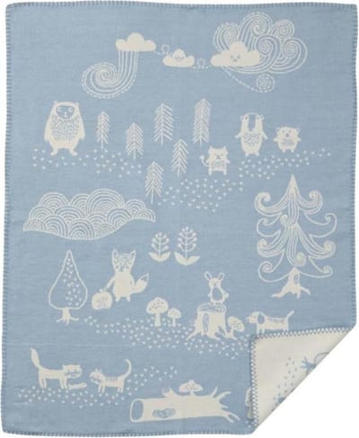 Klippan - katoenen - Wiegdeken- little bear blauw - 70x90cm