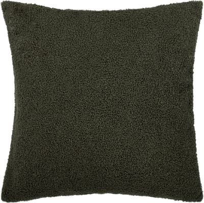 QUVIO Sierkussenhoes - Sierkussens - Sierkussen - Kussens woonkamer - Kussenhoes - Sierkussen 45x45 - Sierkussenhoes teddy - Donkergroene teddy stof - Donker groen
