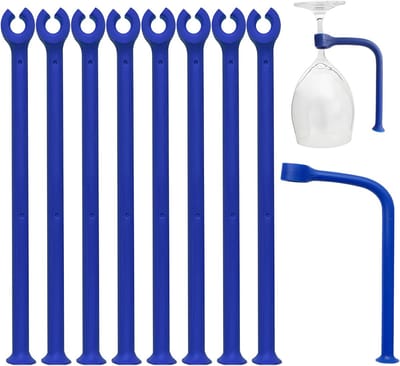 Vaatwasser Glas Houder - Wijnglas Stabilisator - Glazen Beschermen - Verstelbare Stang - 8 Stuks - Blauw