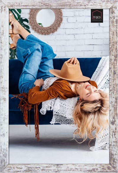 HAES DECO - Houten fotolijst Avignon wit / bruin voor 1 foto formaat 20x30 - SP14730