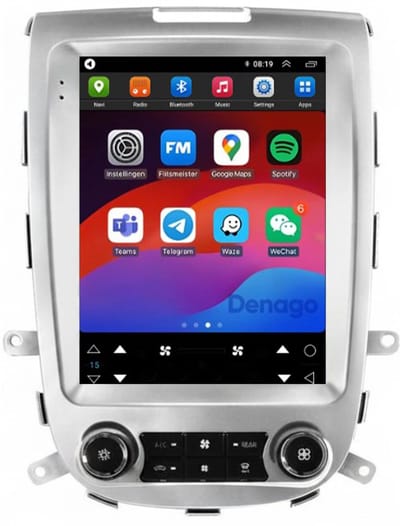 CarPlay autoradio geschikt voor Hyundai Santa Fe 2 | 2006 t/m 2012 | Zilver | Tesla Style | Android 13 | Draadloos Apple CarPlay & Android Auto | 2GB + 32GB | Denago DNG-A440 | 9.7 inch | 2006 2007 2008 2009 2010 2011 2012 | Bluetooth & Wifi