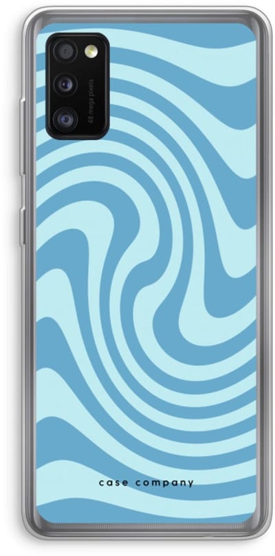 Case Company® - Hoesje geschikt voor Samsung Galaxy A41 hoesje - Swirl Blauw - Soft Cover Telefoonhoesje - Bescherming aan alle Kanten en Schermrand