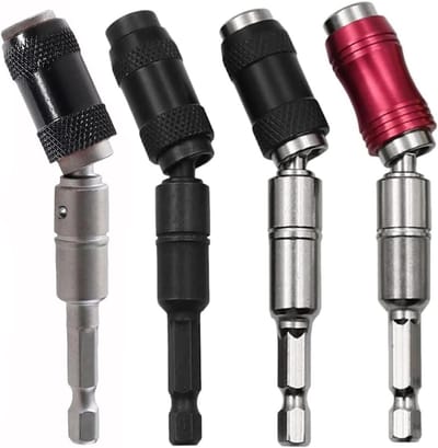 4-delige 1/4" Magnetische Bit Houder Set, Flexibele 94mm Hex Bit Houder met 20 Graden Rotatie, Ideaal voor Smalle Ruimtes en Hoeken
