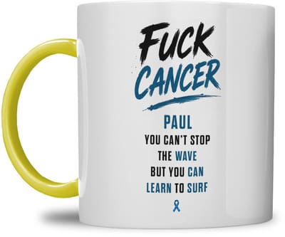 MOK | FUCK CANCER | GOLF WATERVERF DESIGN | GEPERSONALISEERD MET NAAM | GEEL