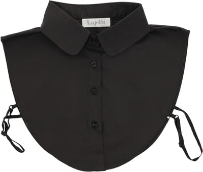 Lajetti - Los Zwart Kraagje met Ronde Kraag - Blouse Kraagjes voor Dames
