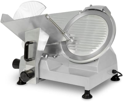 VERTES Gastro-snijmachine, elektrisch met 250 W, mes met een diameter van 300 mm, snijdikte 0 tot 15 mm, universele snijmachine met aluminium behuizing, incl. slijpsteen