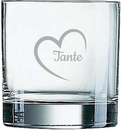 Gegraveerde Whiskeyglas 38cl Tante met hartje