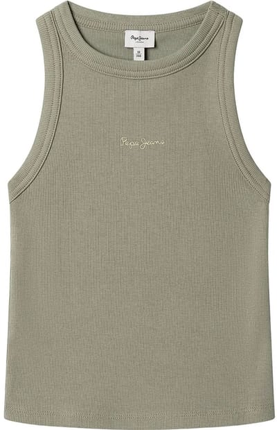 Pepe Jeans Giselle Mouwloos T-shirt Groen 10 Years Meisje