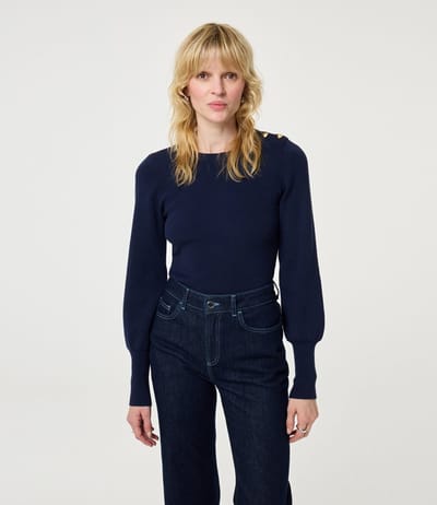 Fabienne Chapot Lillian Pullover 3624 Truien & vesten Dames - Sweater - Hoodie - Vest- Donkerblauw - Maat XS