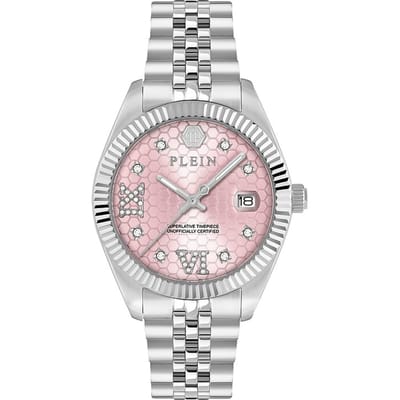 Philipp Plein Date Superlative PWYFA0125 Horloge - Staal - Zilverkleurig - Ø 34 mm