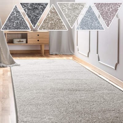 Velvet Pluche Tapijt - Zachte Vloerbedekking - Woonkamer Aankleden - Extra Hoge Pool - 200 x 400 cm - Zilver