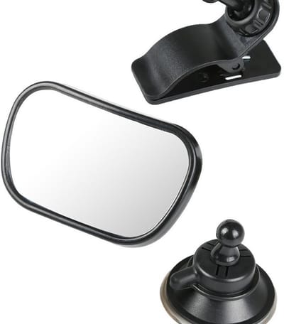 Crrynuo 360° draaibare achterbankspiegel met clip zuignapspiegel voor autostoel- onbreekbare autoachteruitkijkspiegel voor baby's achteruitkijkspiegel voor kinderwagens- geschikt voor de meeste