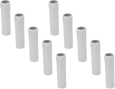 Cosensi- Kaarsenhouder - Vervangbare Kaarsenhoes - E14 Fitting - Kunststof - 10 Stuks - Hoogte 102mm - Kaarsenbedekking