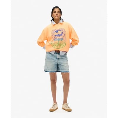 Superdry - Psych Surf Loose sweatshirt met ronde hals - Dames - Truien