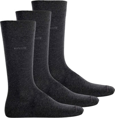 Hugo Boss heren BOSS 3P sokken uni grijs II