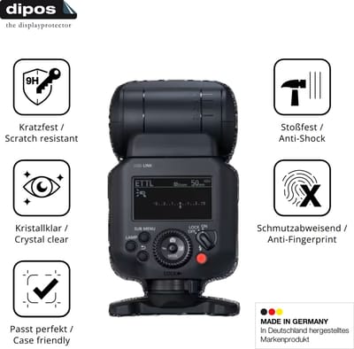 dipos – 2x Pantserfolie geschikt voor Canon Speedlite EL-5 | 9H Screenprotector