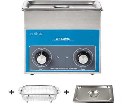 GT-Sonic 1730QT ultrasoon reiniger - 3 liter RVS ultrasone reiniger - 40kHz ultrasoon reinigingsapparaat - Ultrasoonreiniger incl. korf en deksel