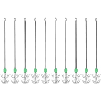 10 STUKS Dubbellaagse Inktvis Haken Roestvrij Staal Lange Steel Lichtgevende Vis Lokmiddelen 15cm 15cm / 5.9in gray