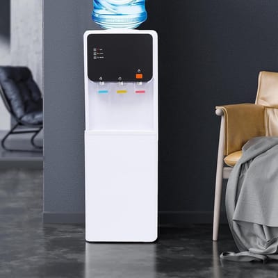 Waterdispenser - Drinkmachine - Direct Water - Warm en koud - 95H cm - Zwart-wit