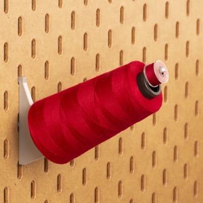 4-Pack Lockgaren houder tot 3000m - Long - Zilver - Printboard - Past op Ikea Skadis pegboards