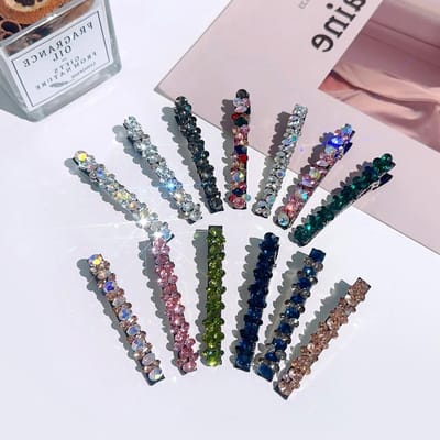Kleurrijke strass haarspelden 8 cm - Glanzende kristallen haaraccessoires voor vrouwen en meisjes, Perfect voor bruiloften en feesten