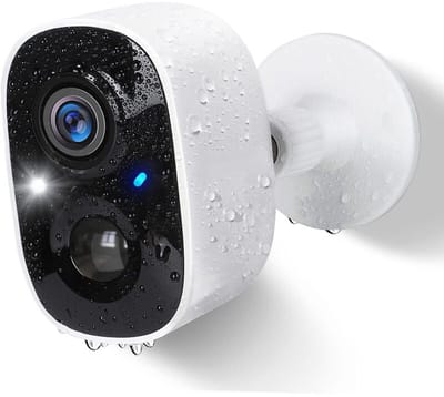 Draadloze wifi-beveiligingscamera voor buiten met HD-beeldkwaliteit – Kleuren nachtzicht, tot 20 meter – PIR- en AI-bewegingsdetectie – IP65 water- en stofbestendig