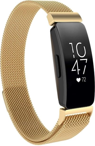 KELERINO. Milanees bandje geschikt voor Fitbit Inspire (HR) - Goud- Small
