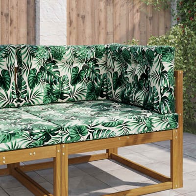 vidaXL - Buitenbankkussen - Polyester - Bladpatroon - 80 - x - 80 - cm - Bladpatroon