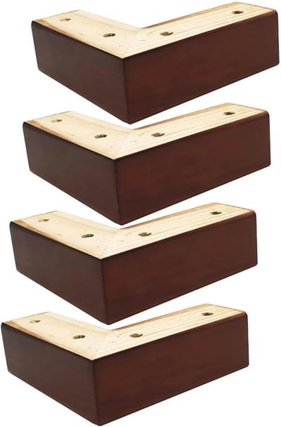 Houten Meubelpoten - Bankpoten Sofa - Meubels Verhogen - Inclusief Vloerbeschermers - 5 cm Hoog - Bruin