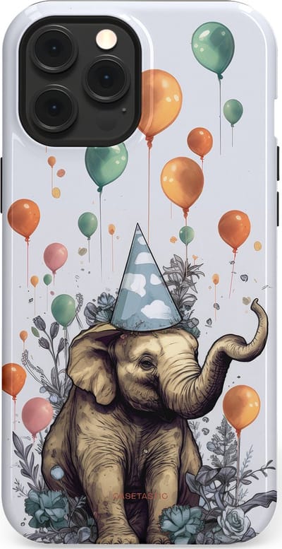 Casetastic Hoesje Geschikt voor Apple iPhone 12 Pro Max Magsafe - Stijlvolle Beschermende Duo-layer Case - Olifant Verjaardag