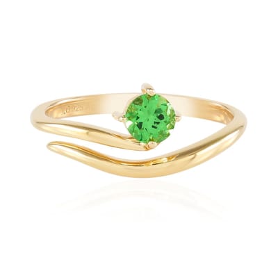 Cavill - 925 Sterling Zilver ring - 18K Goud verguld - Tsavoriet 0,42 ct - Ronde briljantslijp - Moderne prong zetting - Groene Edelsteen uit Tanzania